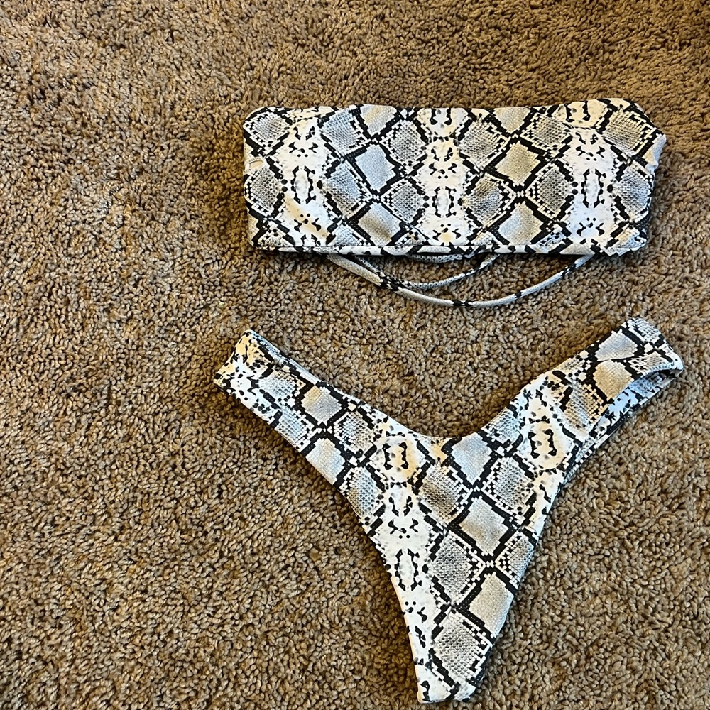 Snake print two piece bikini